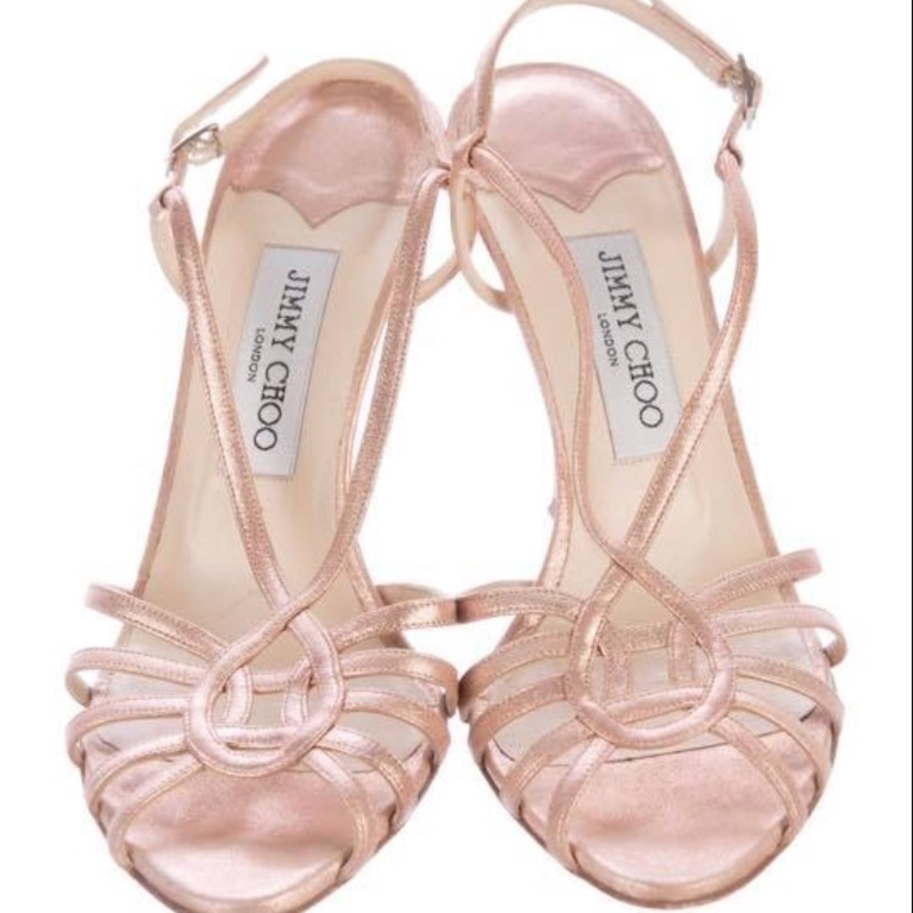 Jimmy Choo Metallic Slingback Sandals Size 8.5